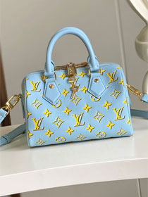 Louis vuitton original calfskin speedy 20 handbag M25454 blue