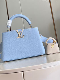 Louis vuitton original calfskin capucines BB handbag M24120 blue