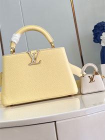 Louis vuitton original calfskin capucines BB handbag M24120 yellow