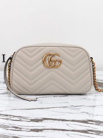 GG original calfskin marmont small shoulder bag 447632 light grey