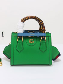 GG original calfskin diana mini tote bag 702732 green