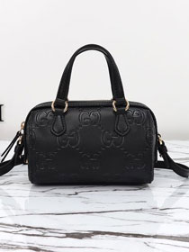 GG original calfskin super mini top handle bag 790130 black