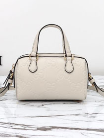 GG original calfskin super mini top handle bag 790130 white