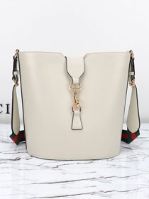 GG original calfskin medium bucket shoulder bag 782904 white