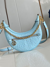 Louis vuitton original ostrich calfskin loop PM handbag N85900 blue