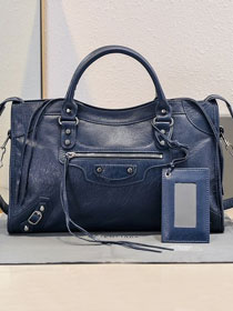 Balenciaga original lambskin le city medium bag 7977862 navy blue