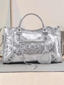 Balenciaga original lambskin le city medium bag 7977862 silver