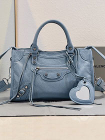 Balenciaga original lambskin le city small bag 8114422 light grey