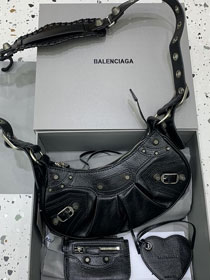 Balenciaga original lambskin le cagole xs shoulder bag 6713091 black