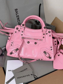 Balenciaga original  lambskin neo cagole xs city handbag 700940210 pink