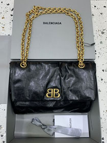 Balenciaga original calfskin monaco small bag 7659662 black	