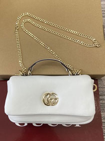 GG original calfskin milano mini top handle bag 806017 white