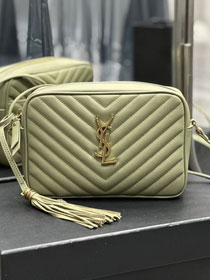 YSL original calfskin lou camera bag 520534 green