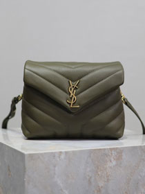 YSL original calfskin loulou mini bag 467072 dark green