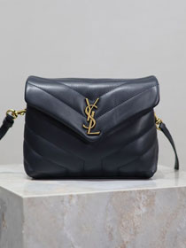 YSL original calfskin loulou mini bag 467072 navy blue