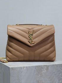 YSL original  calfskin loulou small bag 494699 apricot