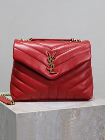 YSL original  calfskin loulou small bag 494699 red