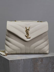 YSL original  calfskin loulou small bag 494699 white