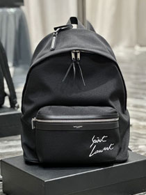 YSL original nylon canvas large city backpack 326865 black