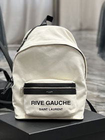 YSL original nylon canvas large city backpack 326865 white