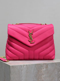 YSL original calfskin loulou small bag 494699 rose red