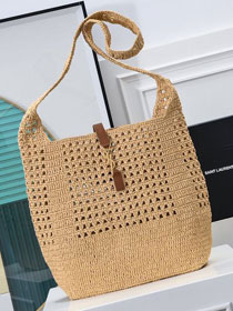 YSL original raffia medium tote bag 690941 beige