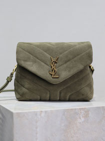 YSL original suede calfskin loulou mini bag 467072 dark green