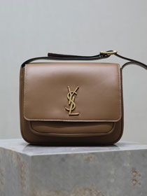 YSL original box calfskin niki baby bag 633151 dark brown