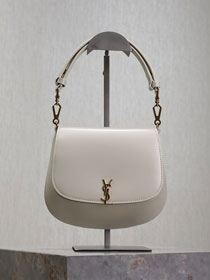 YSL original box calfskin voltaire top handle bag 753824 white