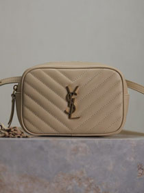 YSL original calfskin lou belt bag 534817 beige