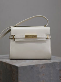 YSL original calfskin manhattan mini flap bag 727766 white