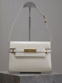 YSL original calfskin manhattan small flap bag 675626 white