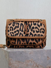 YSL original leopard feathers niki baby bag 633151 brown