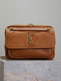 YSL original calfskin medium niki bag 712520 brown