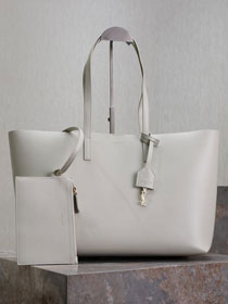 YSL original calfskin shopping tote bag 394195 white