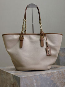 YSL original canvas cabas bag 791303 beige