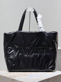 YSL original silk shopping tote bag 379269-2 black