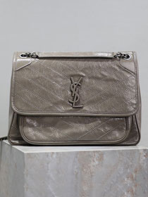 YSL original calfskin large niki bag 498830 grey