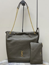 YSL original lambskin jamie 4.3 pochon bag 781666 dark green