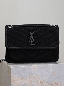 YSL original suede medium niki bag 633158 black