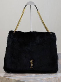 YSL original rabbit hair jamie 4.3 large bag 742431 black