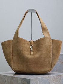 YSL original suede le 5A7 large shopping bag 763435 brown	