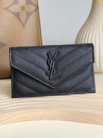 YSL original grained calfskin card holder 612808 