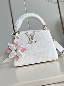 Louis vuitton original calfskin capucines mini handbag M22606 white