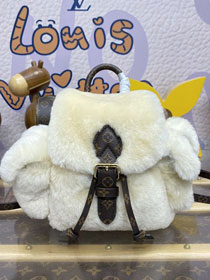 Louis vuitton original shearling nano teddy backpack M11919 white