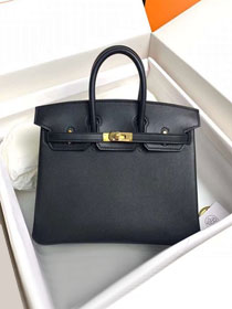 Hermes original swift leather birkin 25 bag H25-5 black