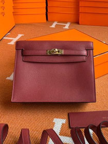 Hermes original evercolor leather kelly danse bag KD022 bordeaux