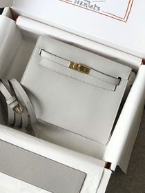 Hermes original evercolor leather kelly danse bag KD022 grey pearl 