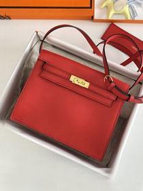 Hermes original evercolor leather kelly danse bag KD022 rouge casaque