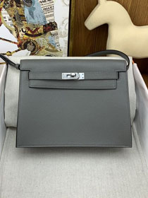 Hermes original evercolor leather kelly danse bag KD022 grey meyer